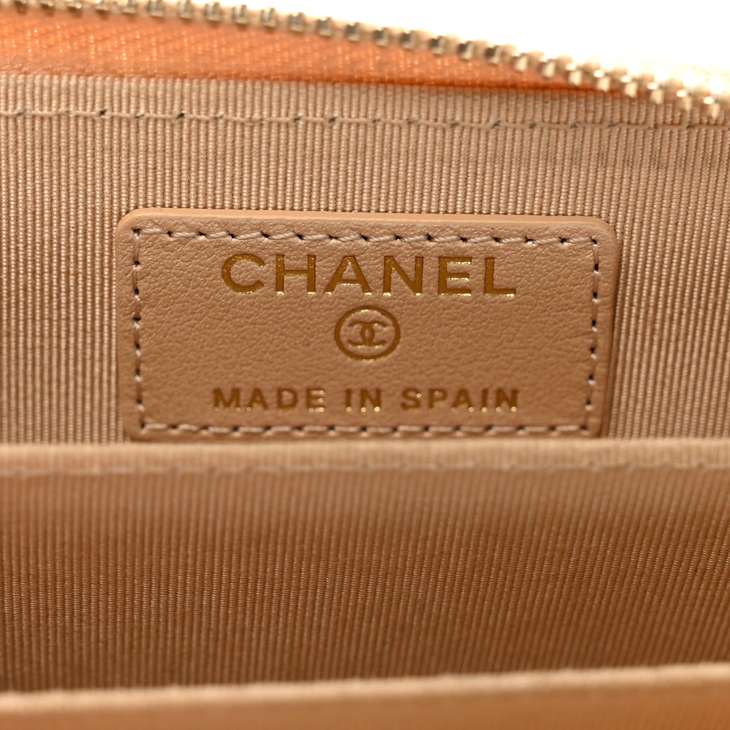 Chanel Iridescent Caviar Quilted Zip Around Coin Purse Beige 6 of 9