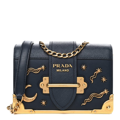 Prada City Calf Saffiano Astrology Cahier Bag Black 1 of 8