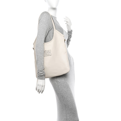 Miu Miu Nappa Ivy Bag Travertine Stone 2 of 11