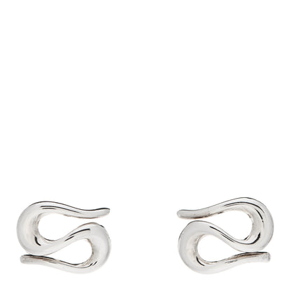 Tiffany Sterling Silver Elsa Peretti Open Wave Earrings 1 of 4