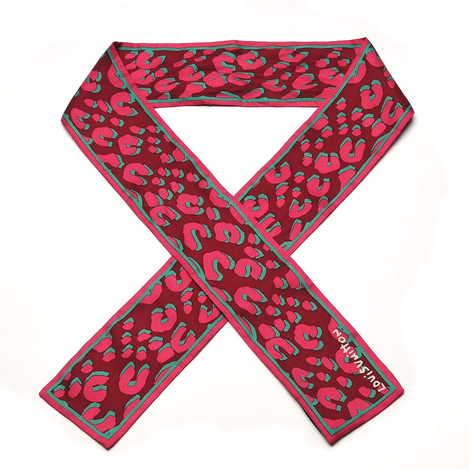 Louis Vuitton Silk Leopard Bandeau Rouge Fauviste 1 of 6