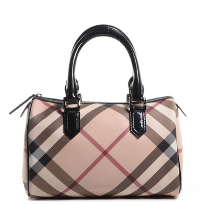 Burberry Supernova Check Patent Small Chester Bowling Bag Black 1 of 8