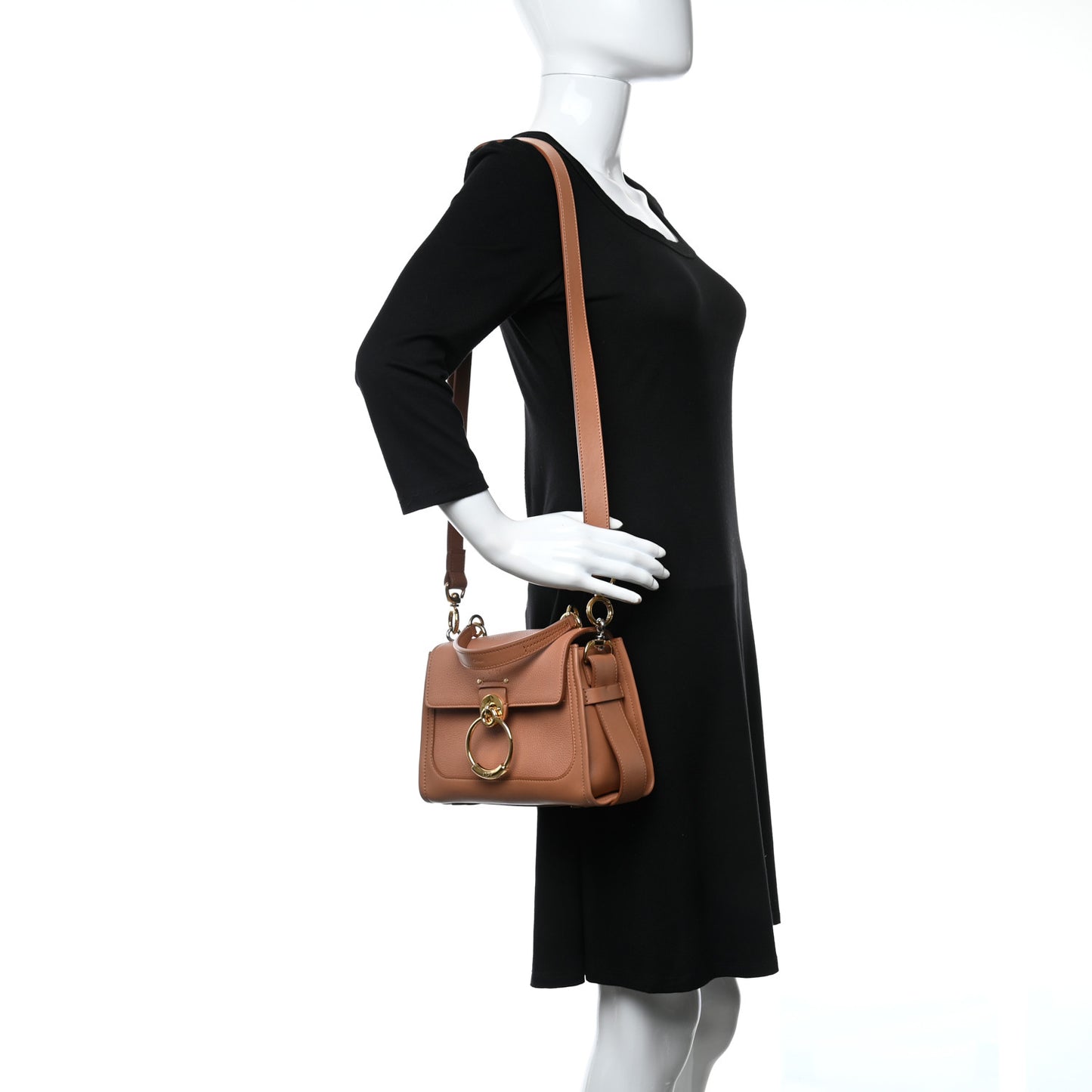 Calfskin Mini Tess Day Bag Marrone