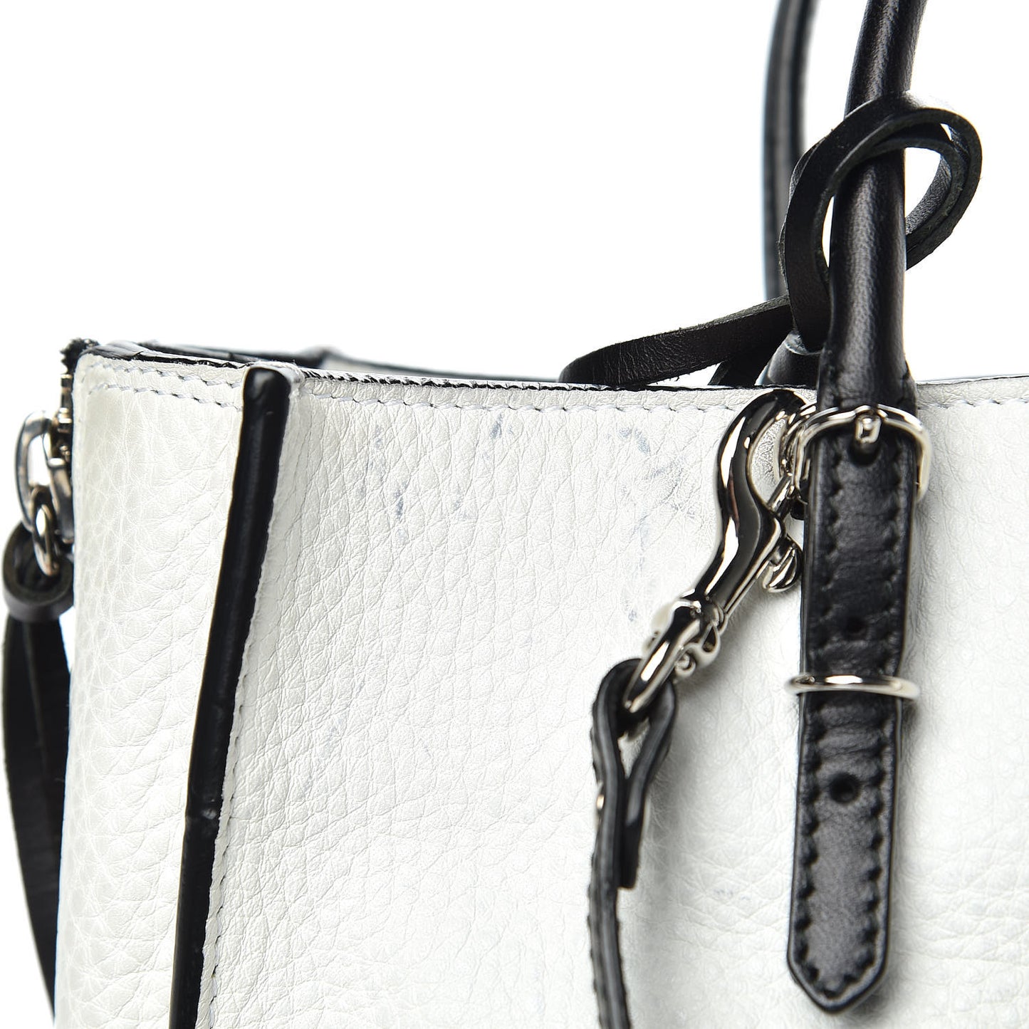 Veau Papier A6 Zip Around Tote White Black