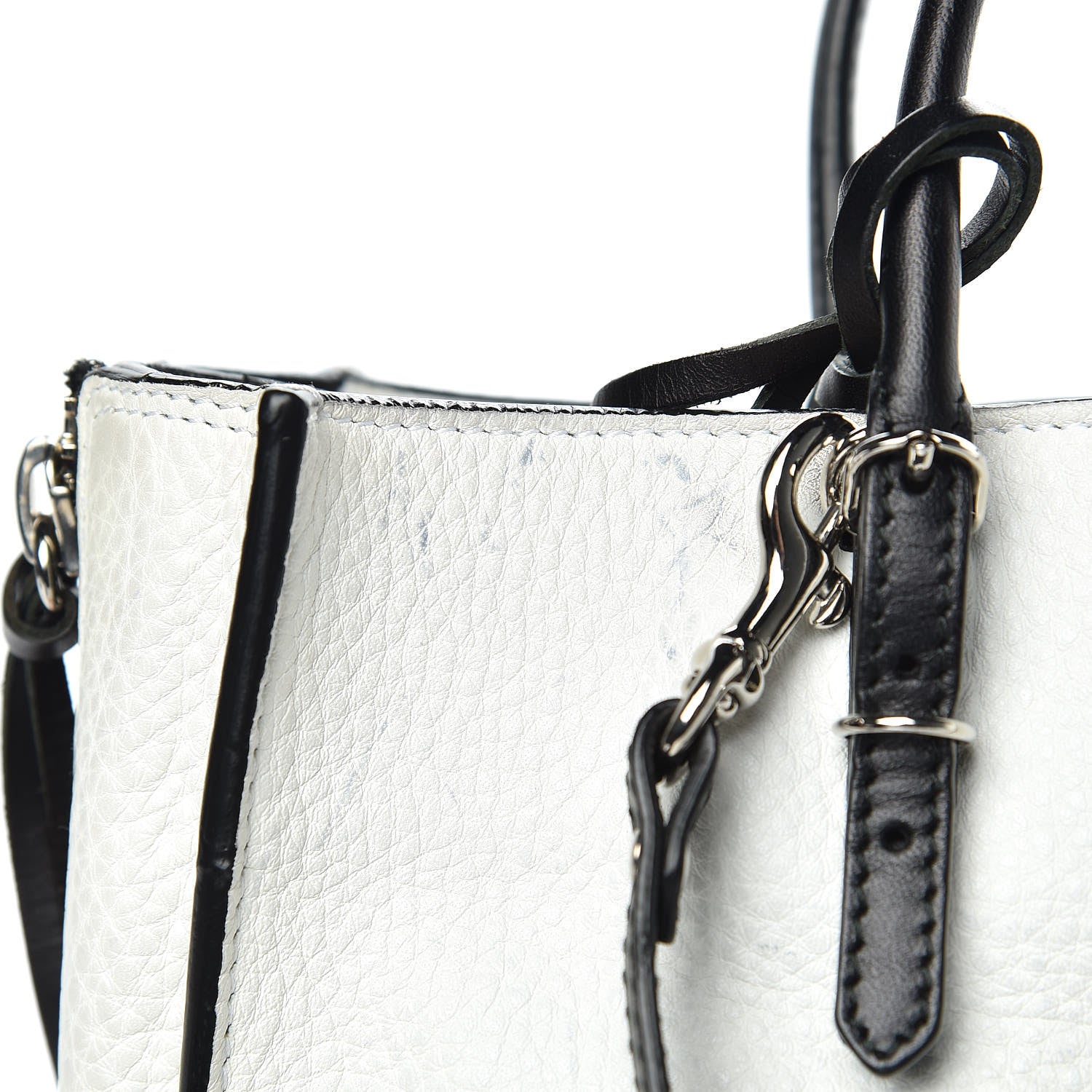 Balenciaga Veau Papier A6 Zip Around Tote White Black 16 of 18