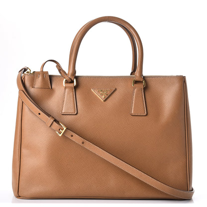 Prada Saffiano Medium Galleria Double Zip Tote Caramel 1 of 10