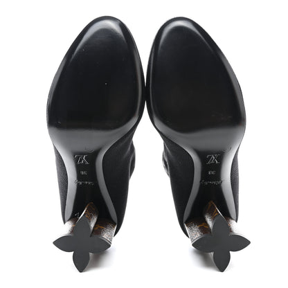 Louis Vuitton Monogram Stretch Fabric Silhouette Ankle Boots 38 Black 5 of 9