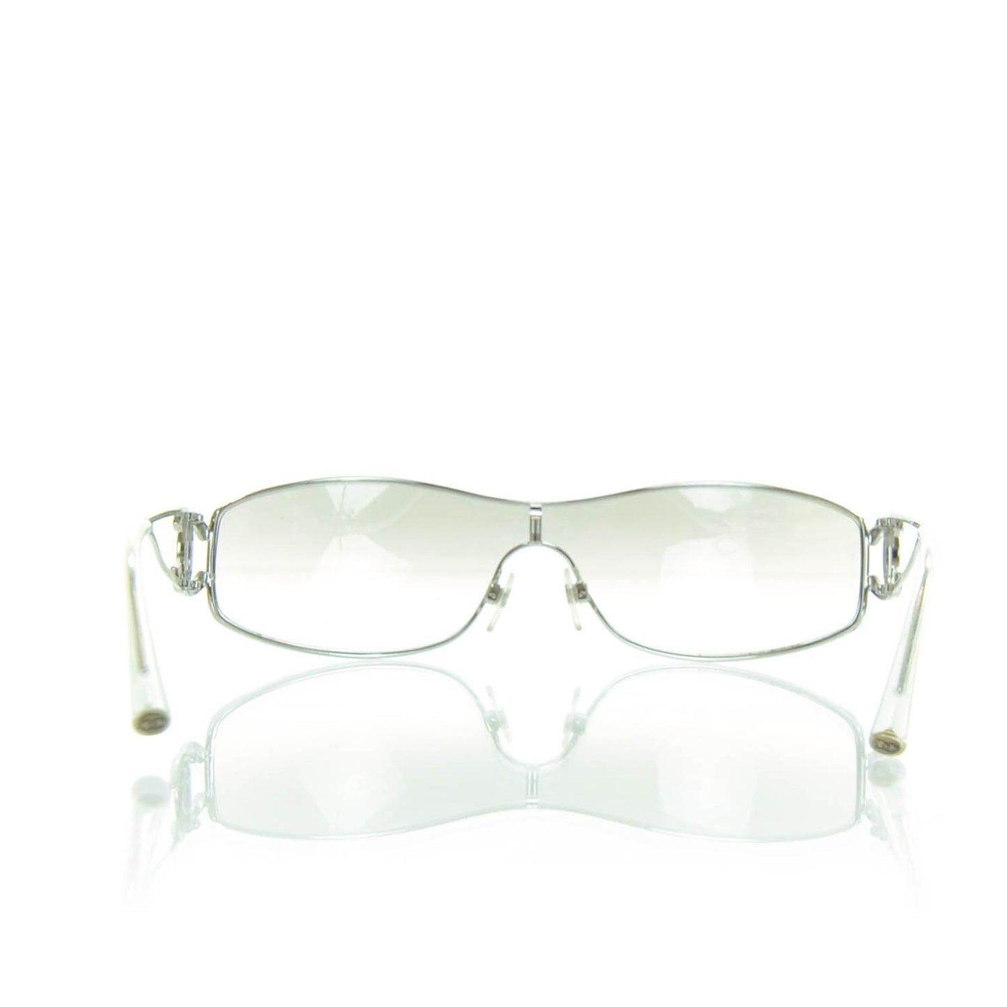 Crystal CC Logo Sunglasses Silver