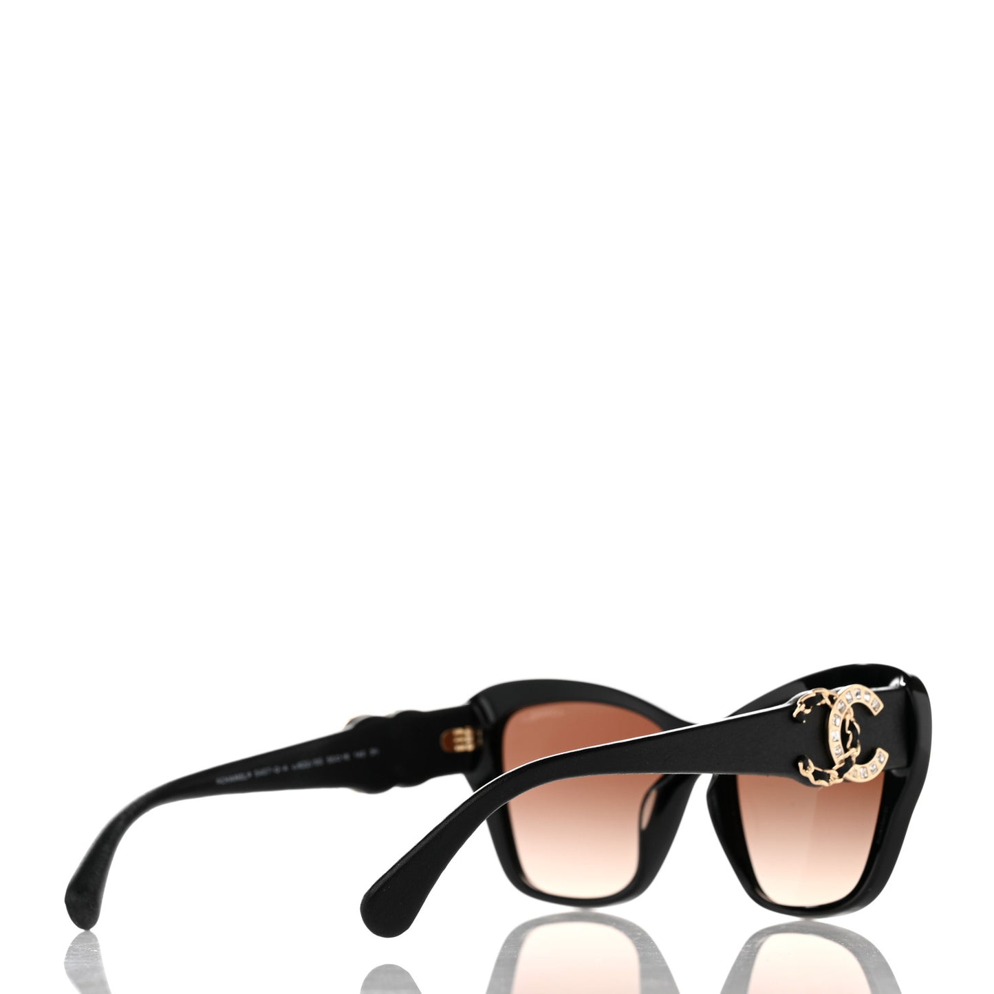 Acetate Lambskin CC Sunglasses 5457-Q-A Black