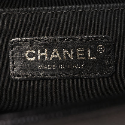 Chanel Metallic Caviar Chevron Quilted Medium Boy Flap Black 6 of 12