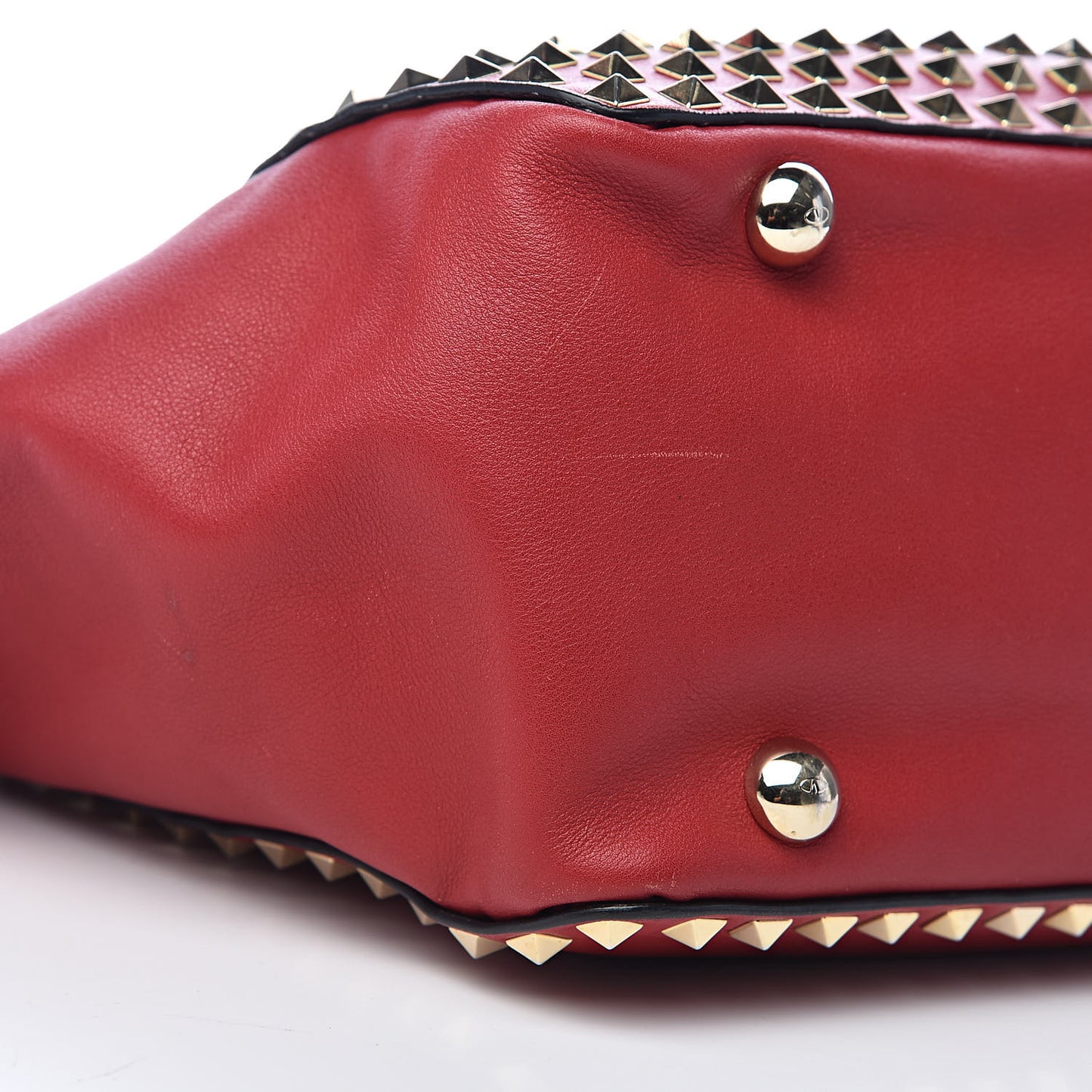 Vitello Medium Rockstud All Over Tote Rosso Valentino