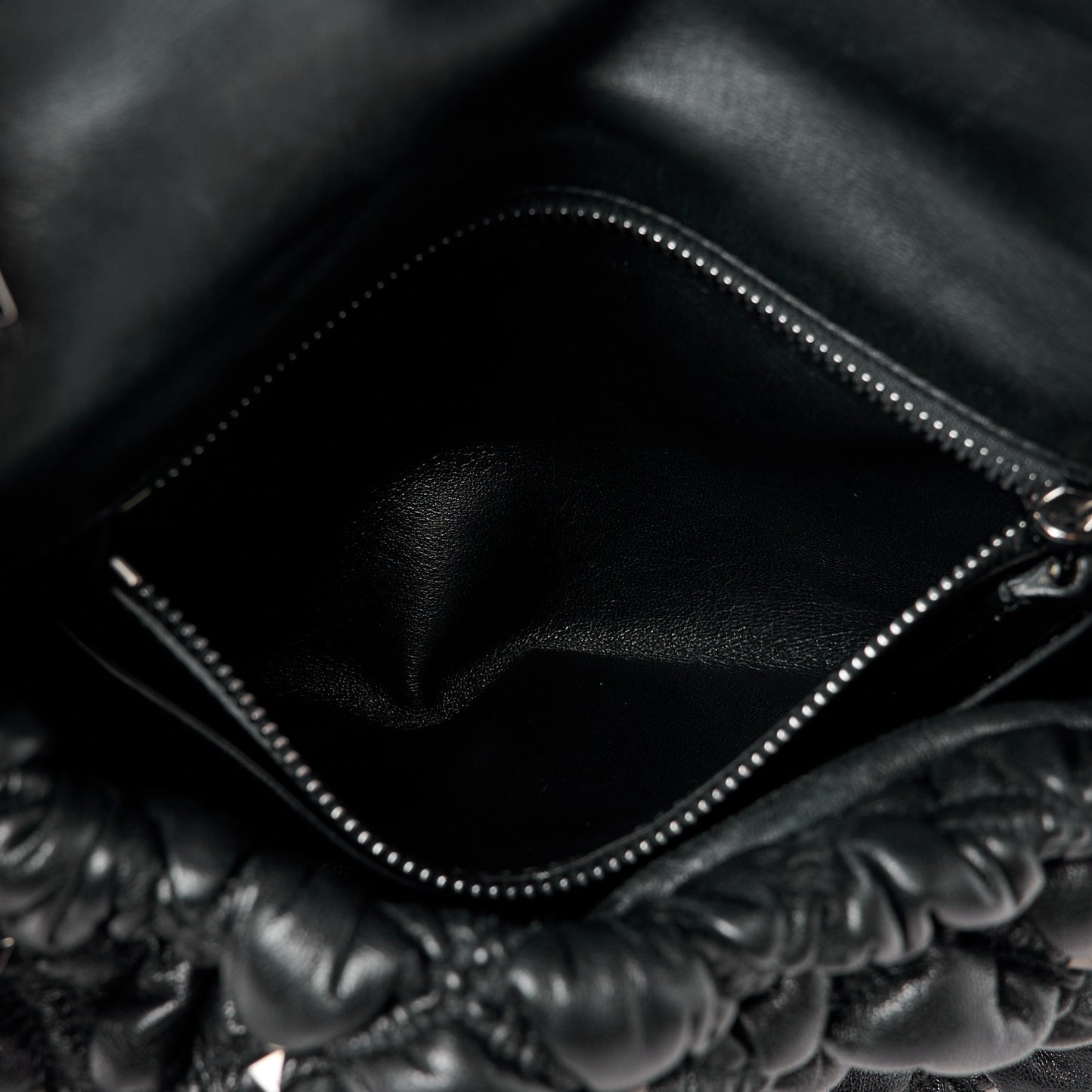Nappa Medium Spikeme Shoulder Bag Black