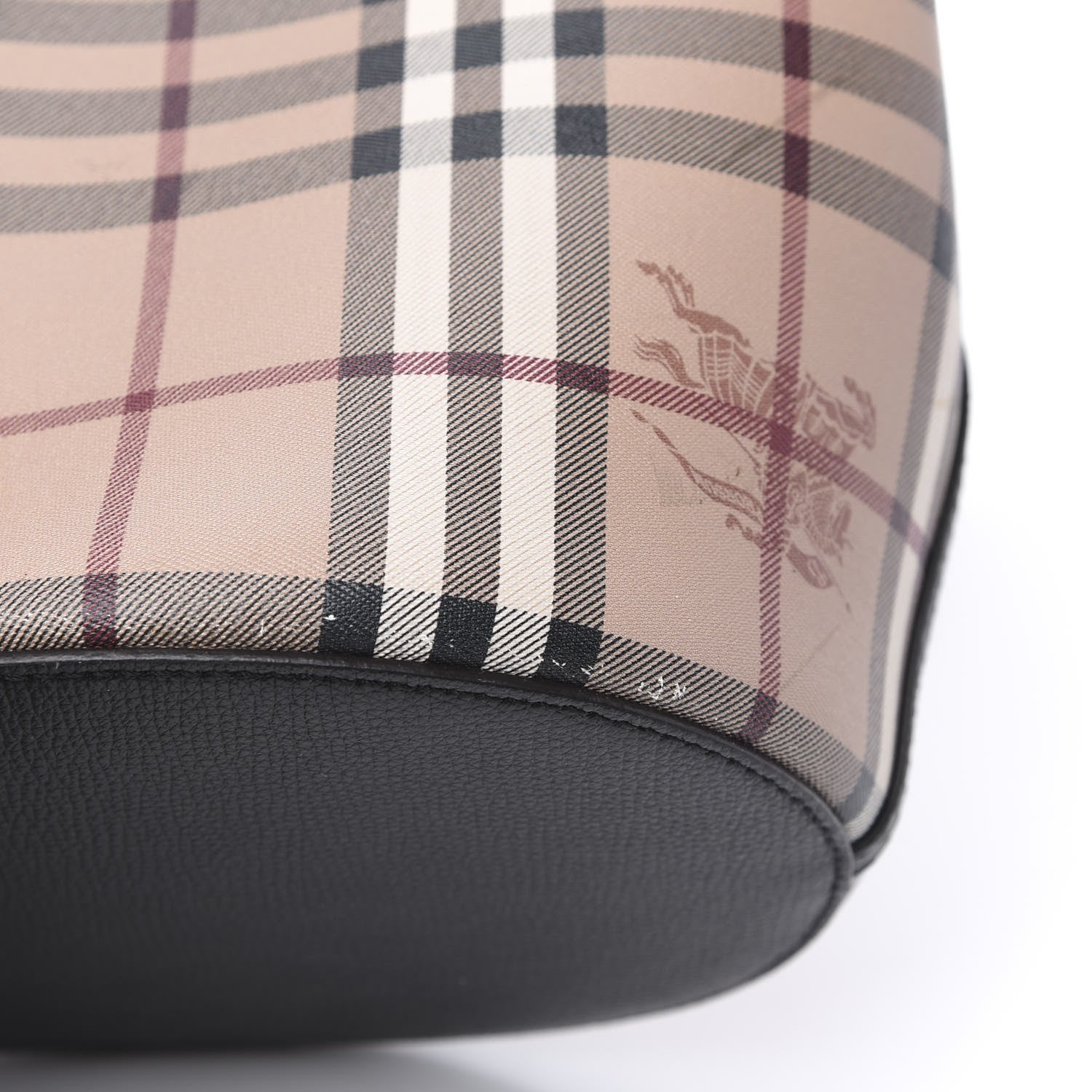 Burberry Haymarket Check Colours Small Lorne Bucket Crossbody Black 9 of 12