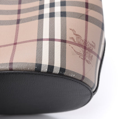 Burberry Haymarket Check Colours Small Lorne Bucket Crossbody Black 9 of 12