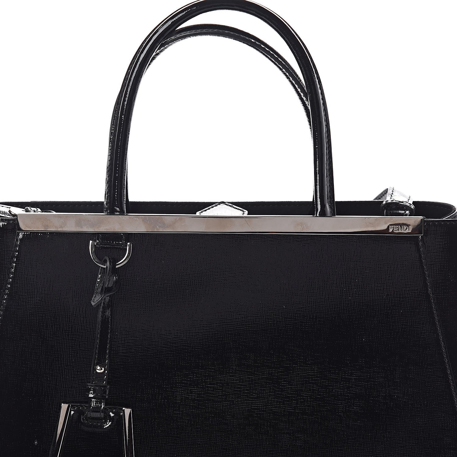 Fendi Patent Vitello Elite Regular 2Jours Tote Black 8 of 11