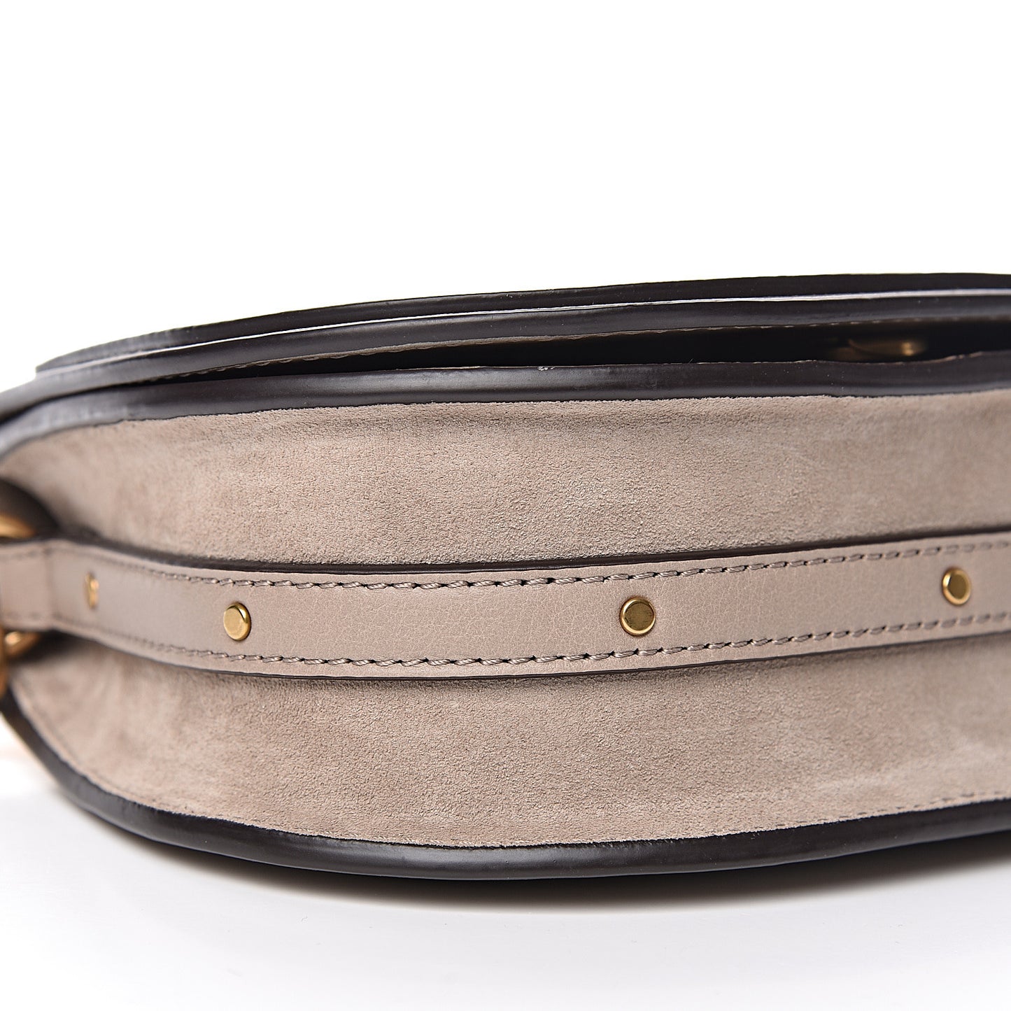 Calfskin Suede Small Nile Bracelet Bag Motty Grey