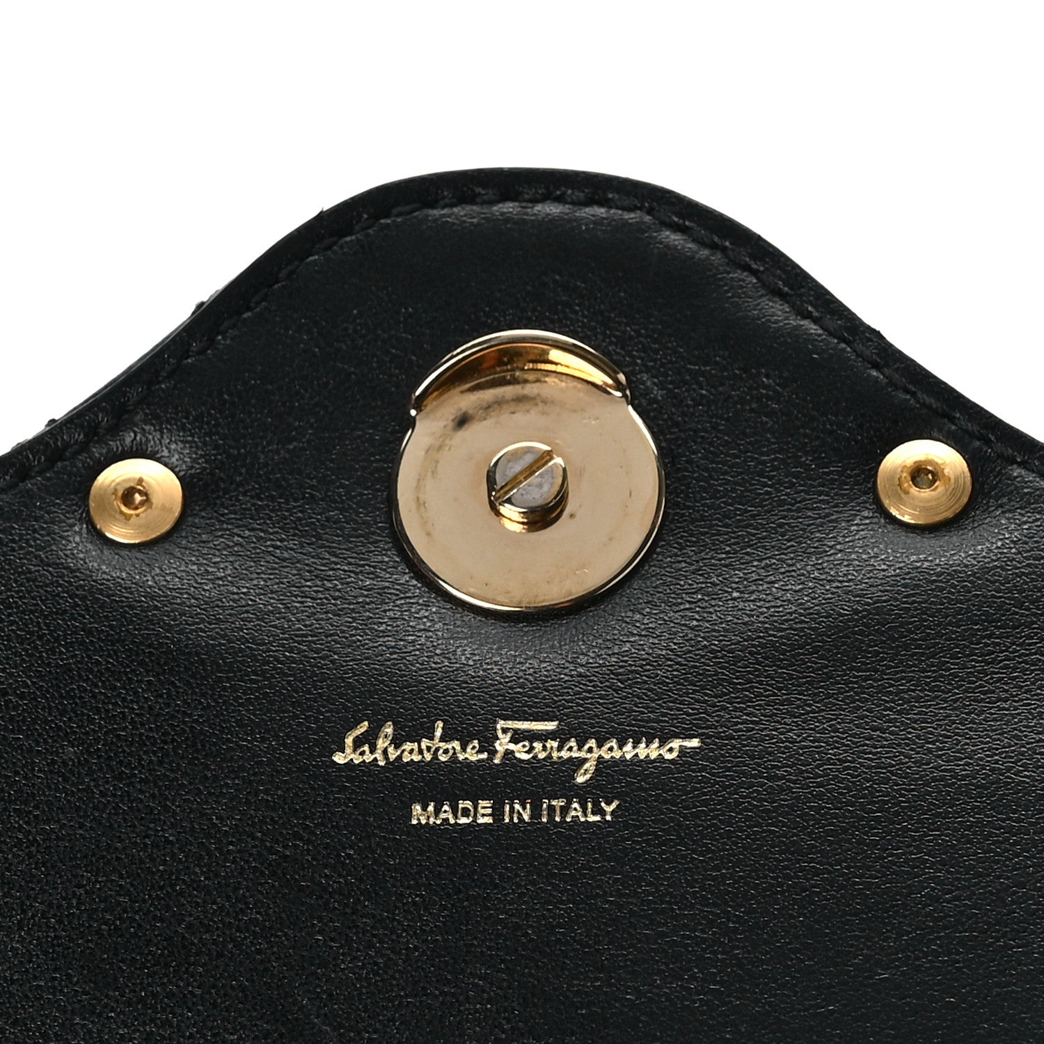 Salvatore Ferragamo Calfskin Quilted Gancini Mini Bag Black 6 of 11