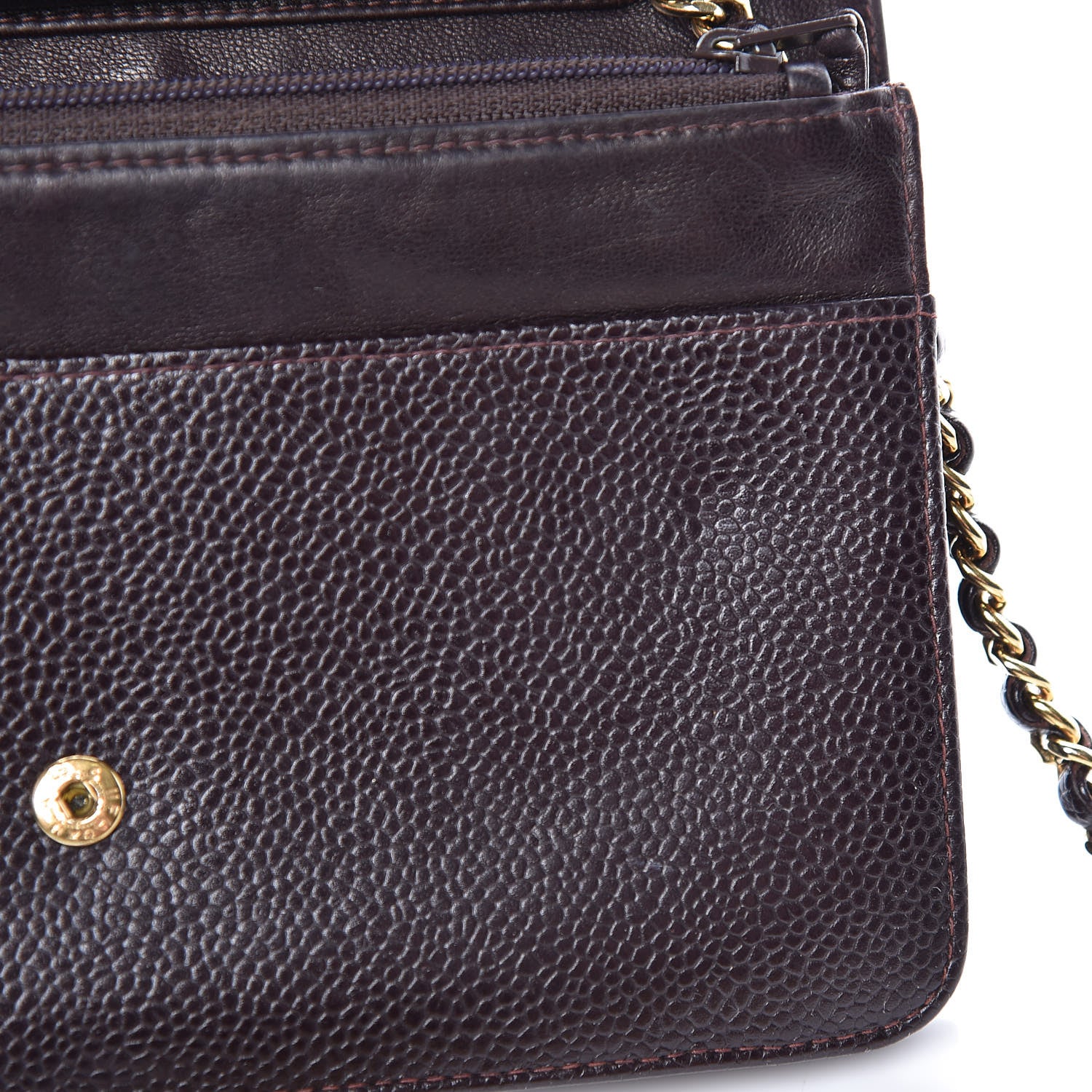 Chanel Caviar Timeless CC Wallet On Chain WOC Dark Brown 13 of 16