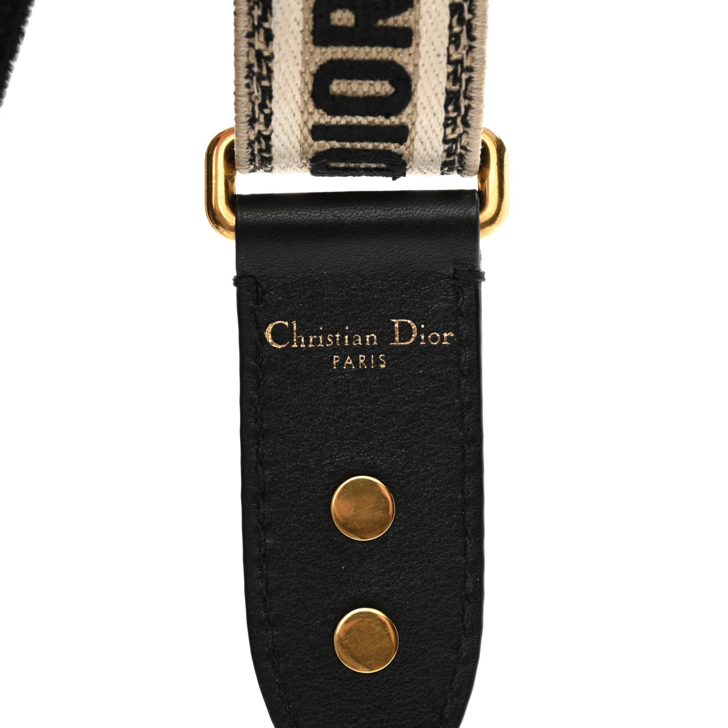 Canvas Embroidered Shoulder Strap Beige