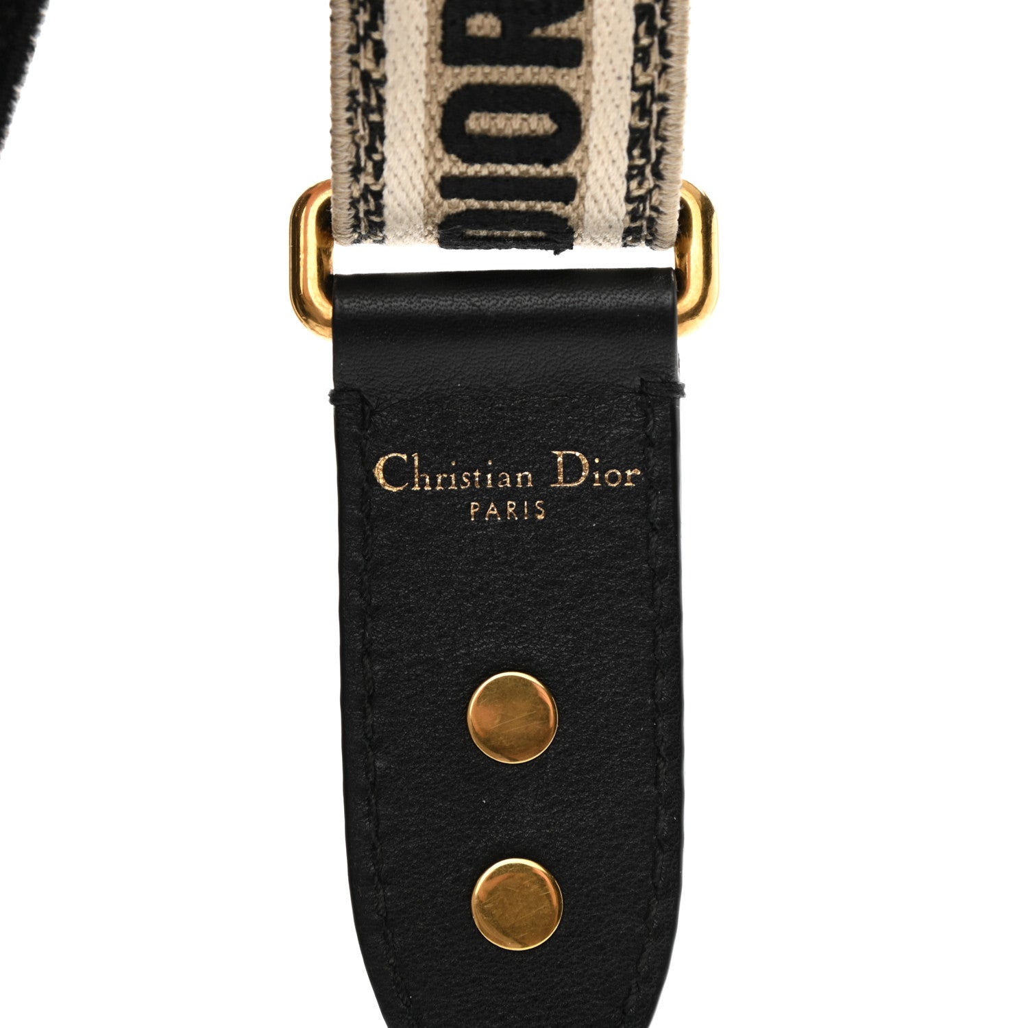 Christian Dior Canvas Embroidered Shoulder Strap Beige 3 of 5