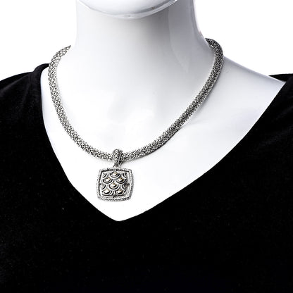 John Hardy Sterling Silver 18K Yellow Gold Naga Square Pendant Necklace 2 of 5