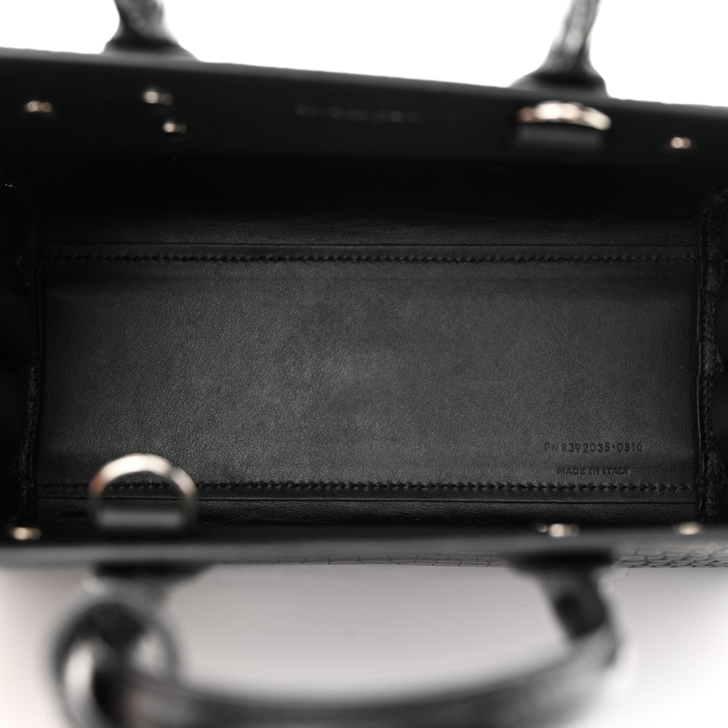 Calfskin Crocodile Embossed Nano Sac De Jour Black