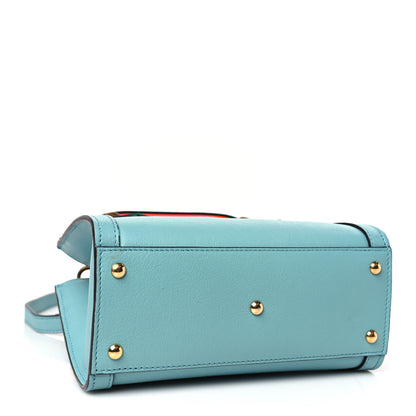 Gucci Wonka Grain Calfskin Mini Diana Tote Bag Dusty Azure Orange Fluo 4 of 9
