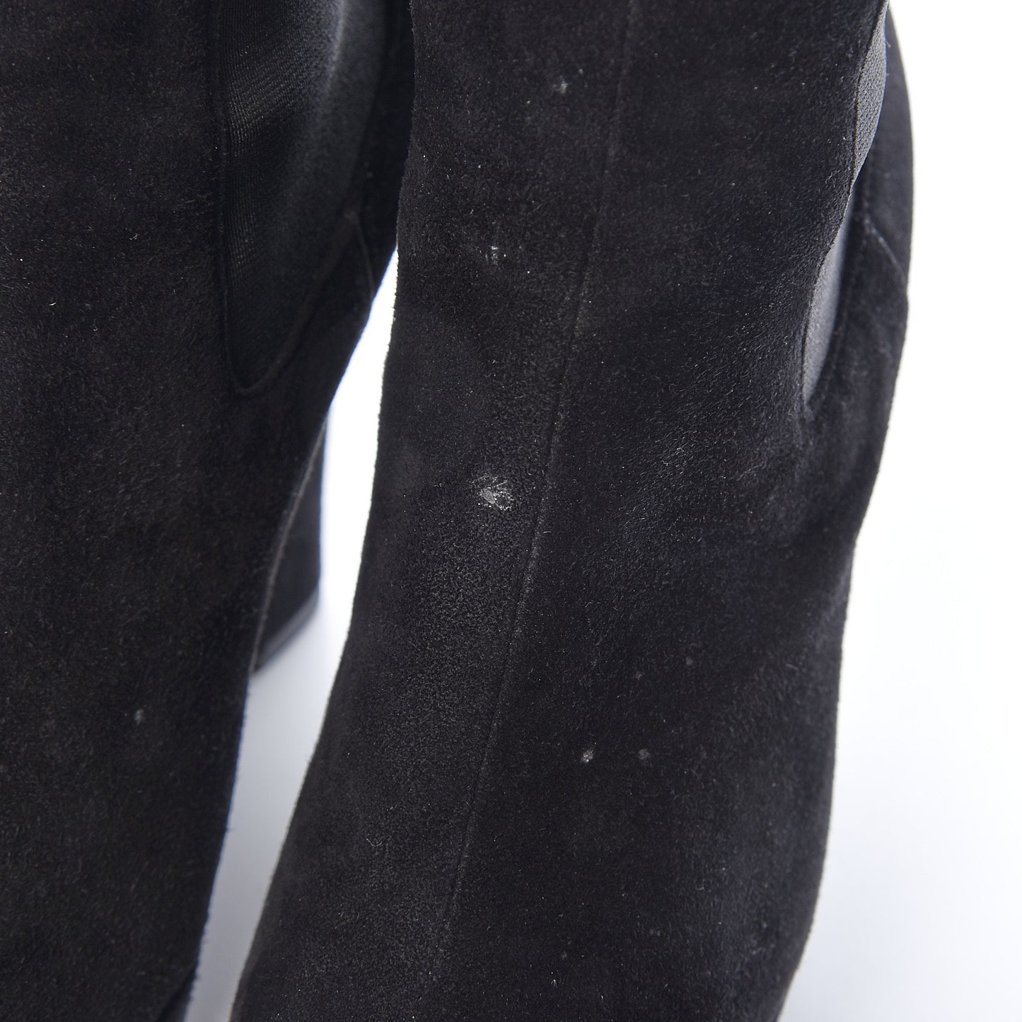 Suede Ankle Wedge Booties 37 Black
