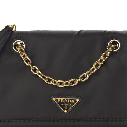 Prada Nylon Tessuto Chain Shoulder Bag Ebano 9 of 9