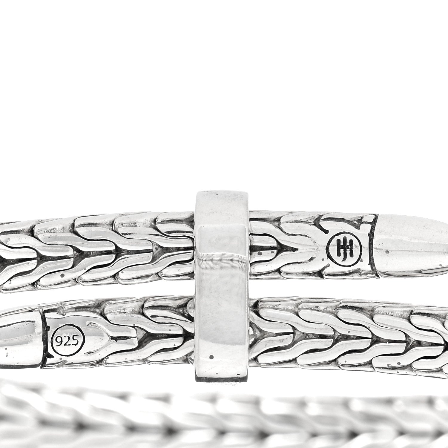 John Hardy Sterling Silver Diamond Classic Chain Spear Flex Cuff Bracelet 3 of 3