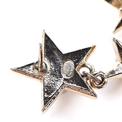 Chanel Metal CC Triple Star Drop Earrings Gold 4 of 5