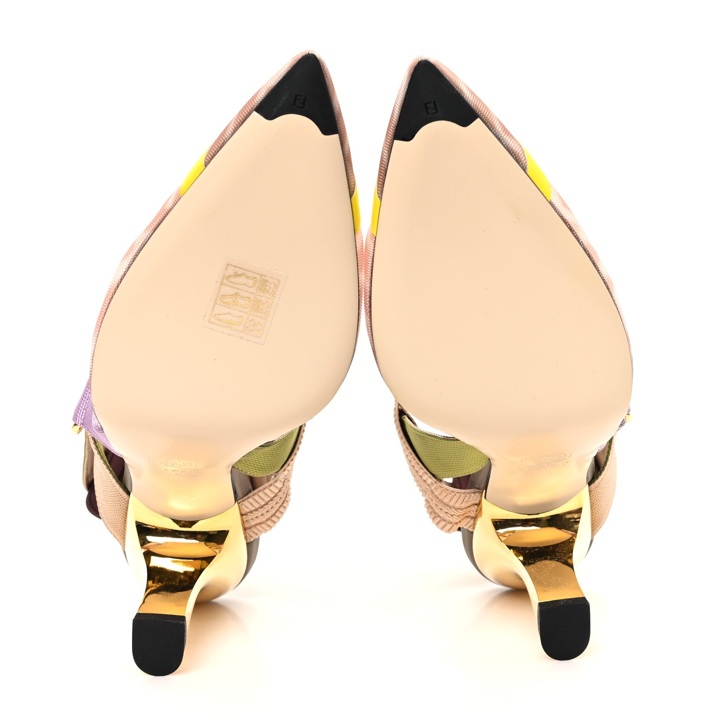 Mesh Vitello FF Colibri 100mm Slingback Pumps 39 Rose Multicoor