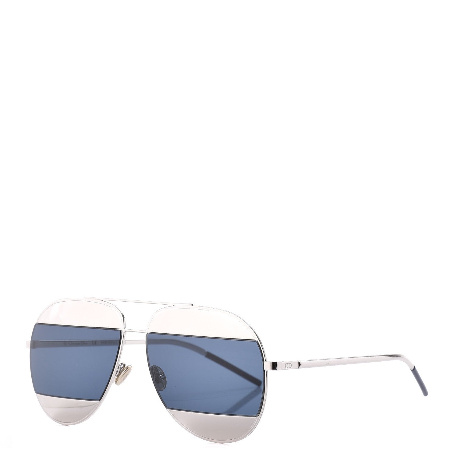 Christian Dior Split 1 Aviator Sunglasses Silver 1 of 7