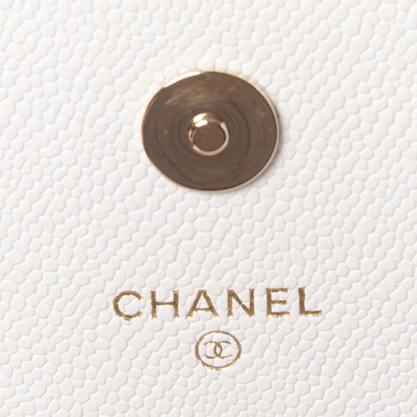 Caviar Quilted Boy Wallet On Chain WOC White