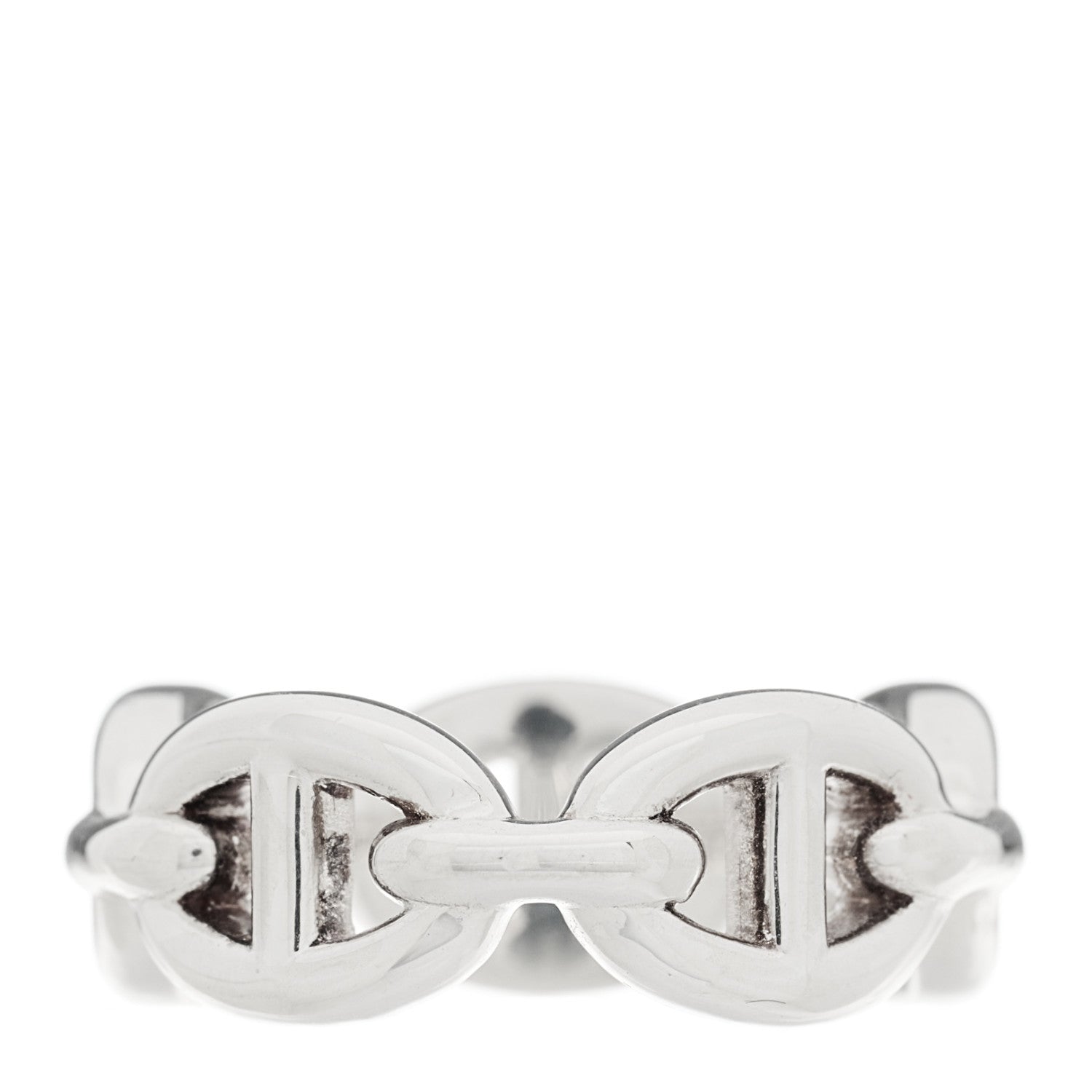 Hermes Sterling Silver PM Chaine d'Ancre Enchainee Band Ring 49 4.75 3 of 7