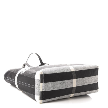 Burberry Coated Canvas Mega Check Medium Doodle Tote Black White 4 of 9
