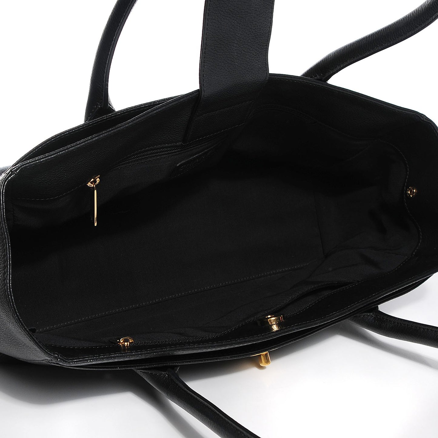 Calfskin Small Cerf Shopper Tote Black