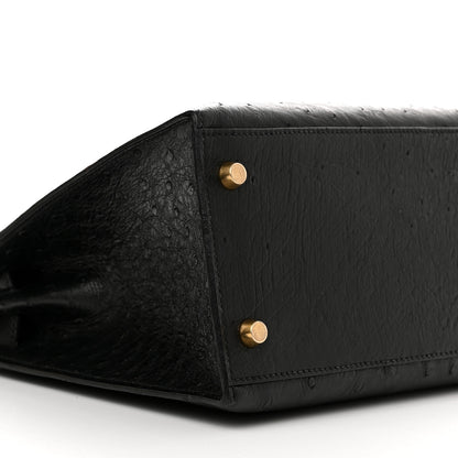 Hermes Ostrich Kelly Sellier 28 Black 9 of 18
