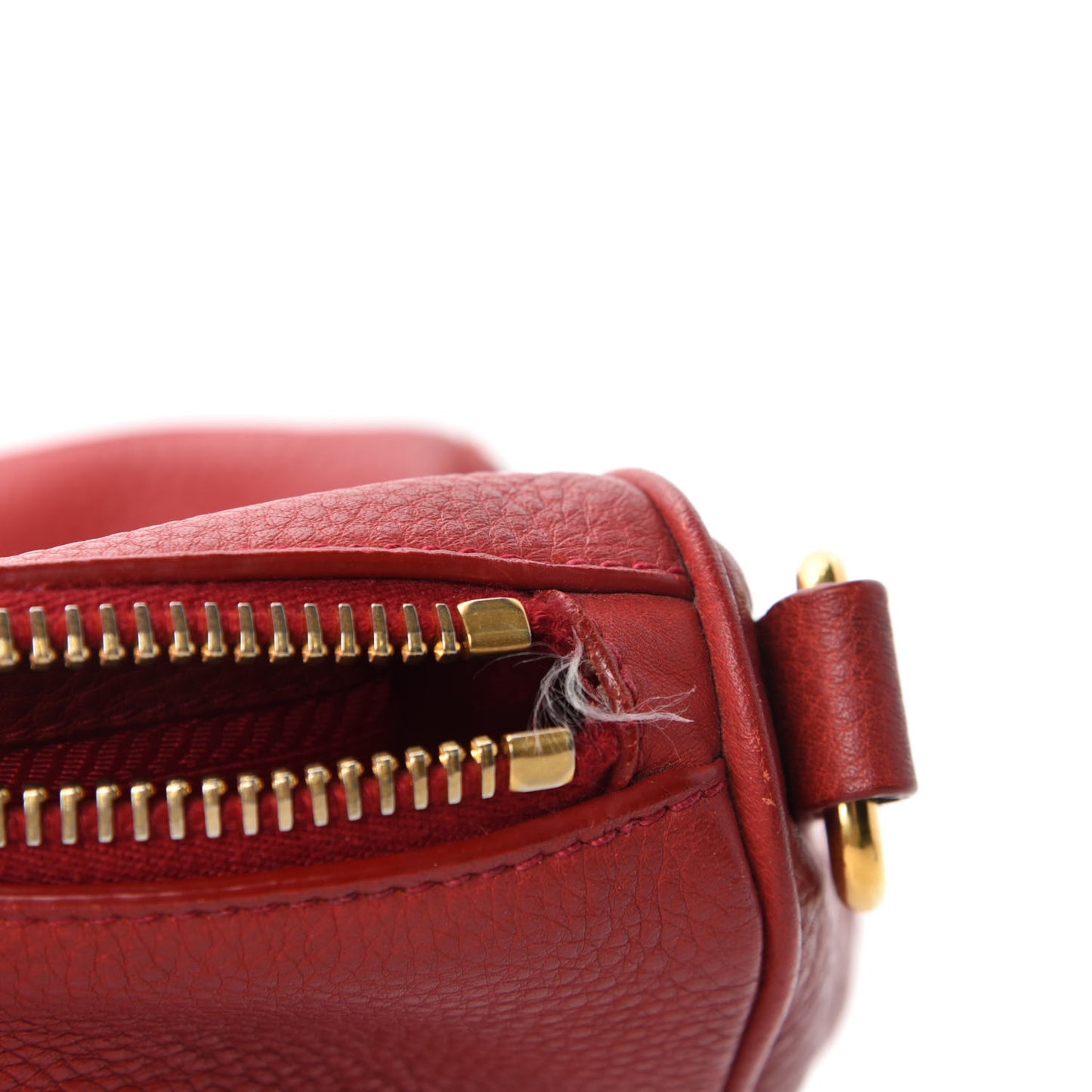 Vitello Daino Top Handle Shoulder Bag Rosso