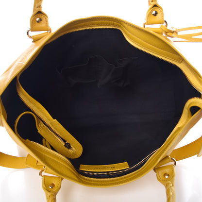 Balenciaga Chevre Silver Metallic Edge Hardware City Jaune Epi 6 of 11