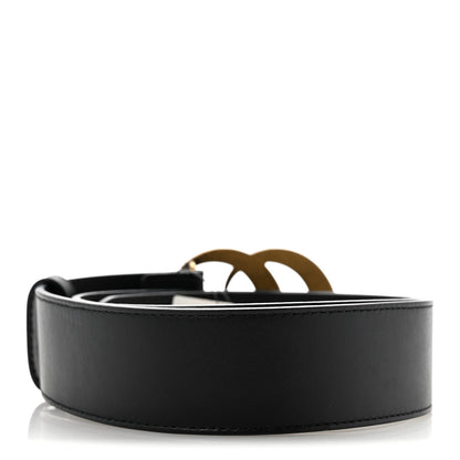 Gucci Moon Calfskin Pearl Double G 40mm Belt 75 30 Black Cream 2 of 5