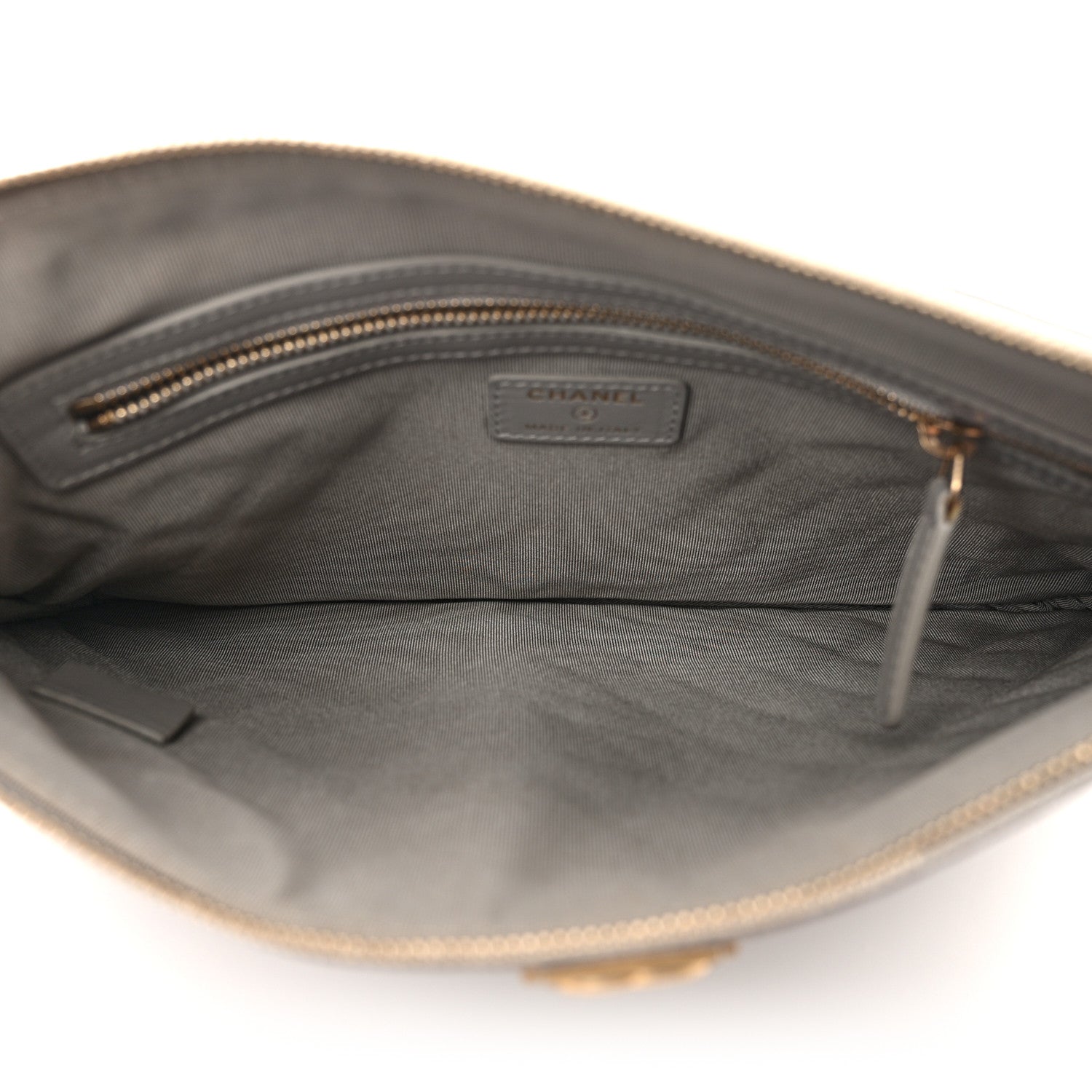 Chanel Caviar Quilted Medium Boy Cosmetic Case Grey 5 of 9