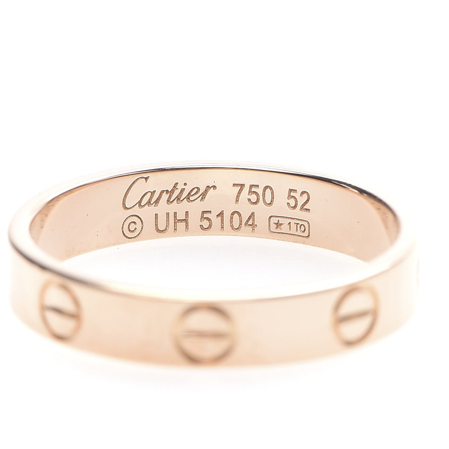 18K Pink Gold 3.5mm LOVE Wedding Band Ring 52 6
