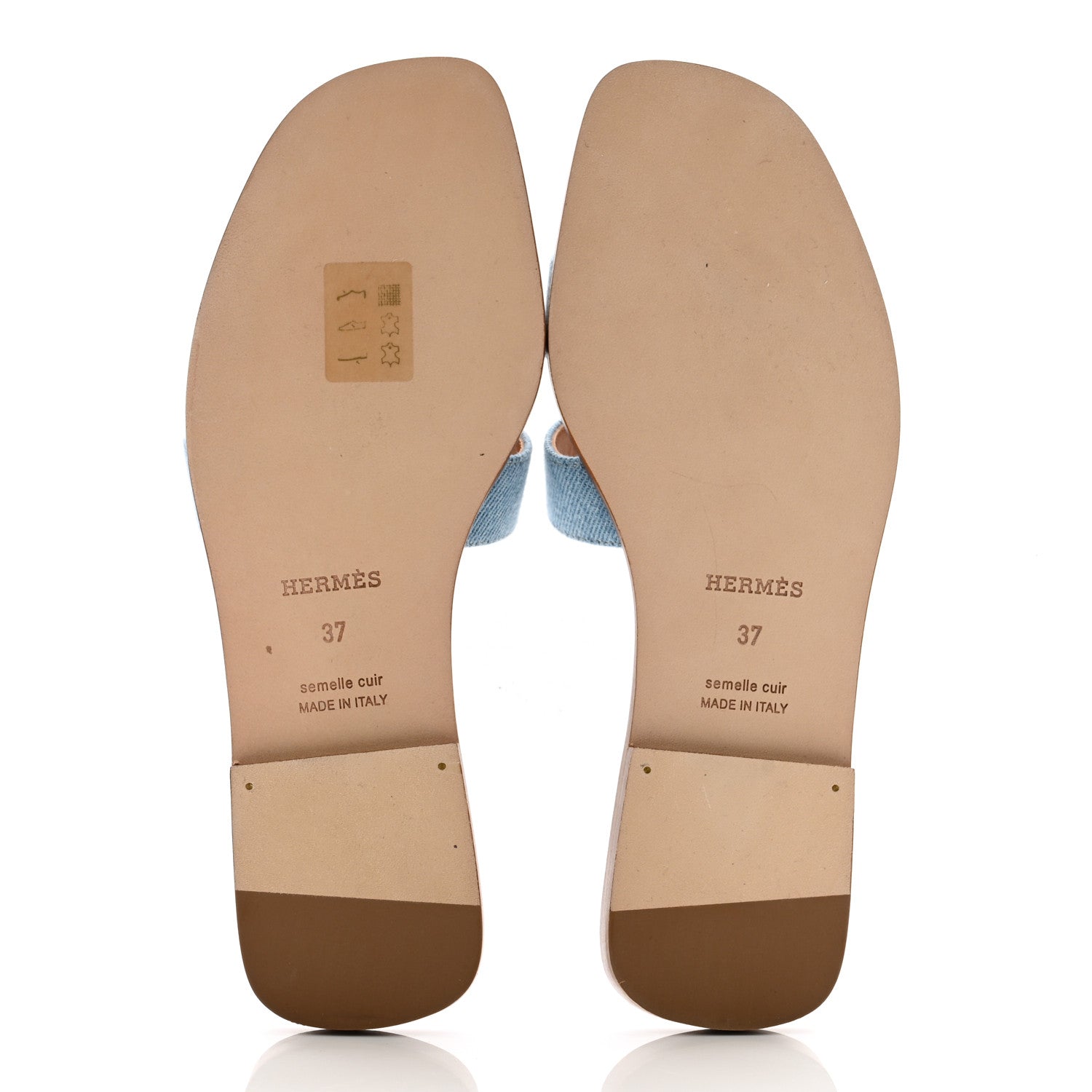 Hermes Denim Canvas Oran Sandals 37 Bleu Clair 7 of 10