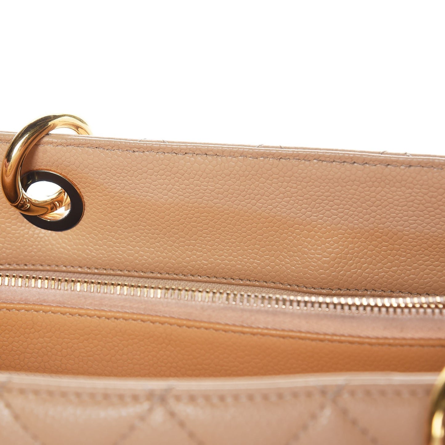 Caviar Quilted Grand Shopping Tote GST Beige Clair