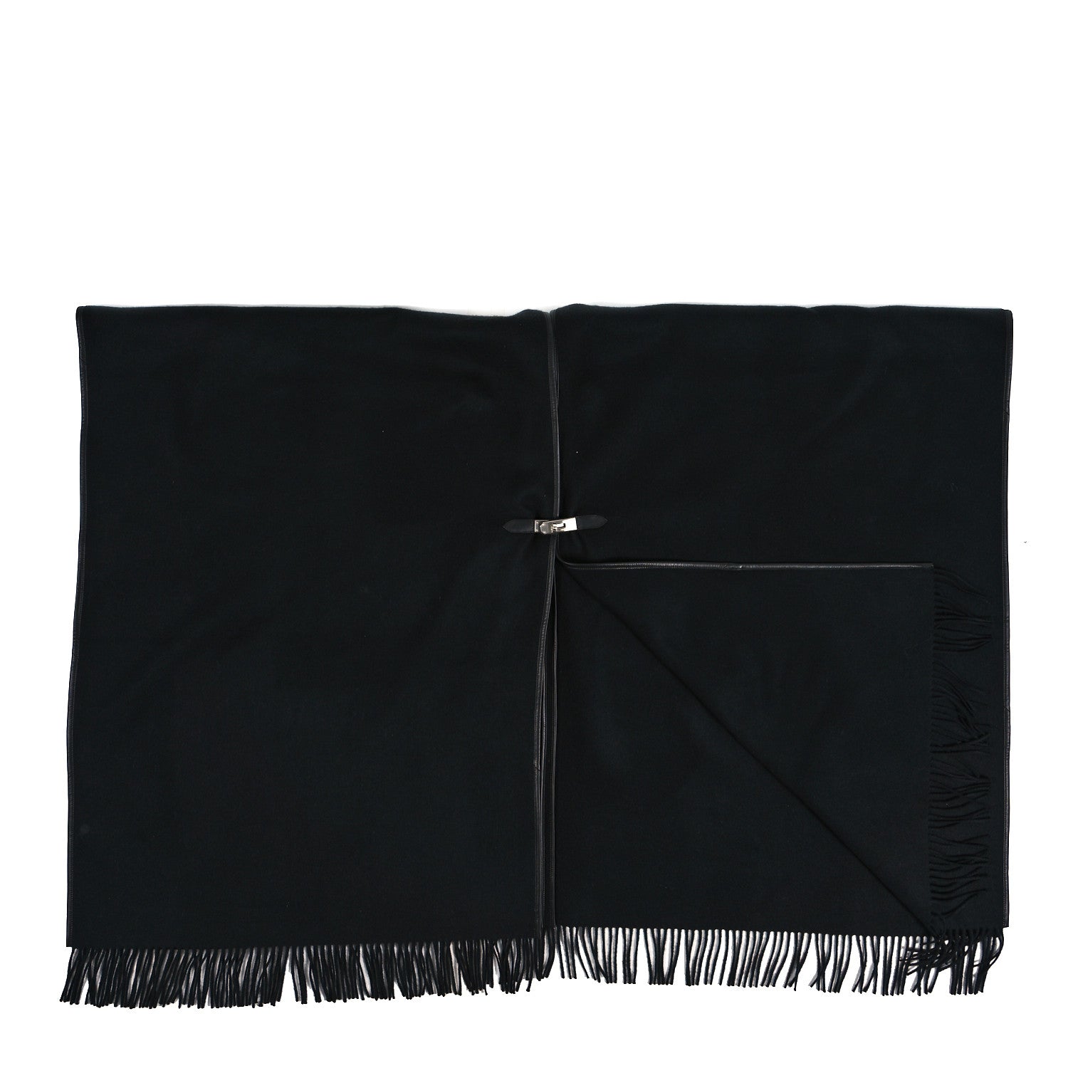 Hermes Cashmere Lambskin Kelly Poncho Black 2 of 4