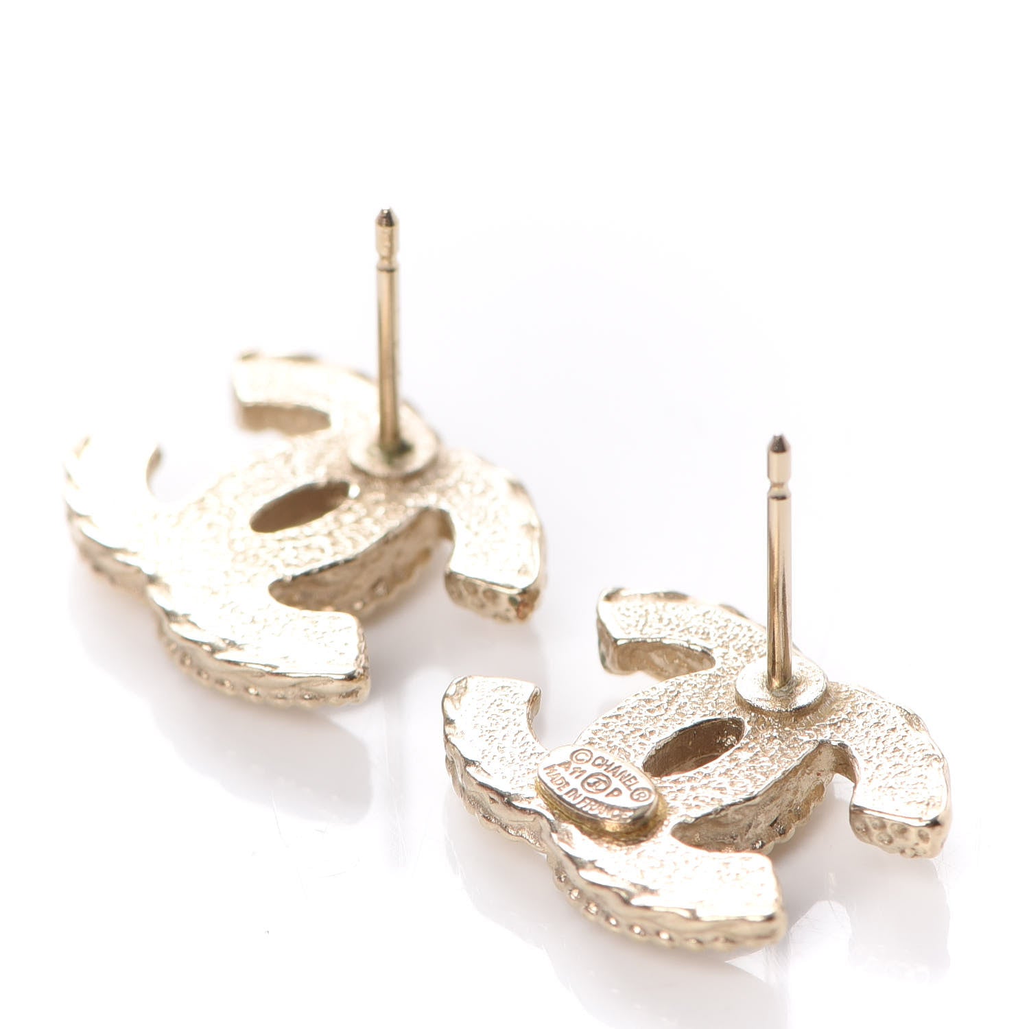 Chanel Enamel CC Earrings Ivory Gold 3 of 4