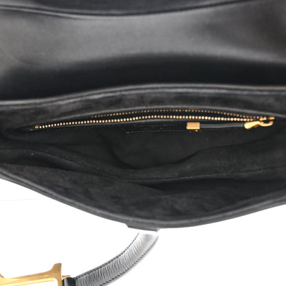 Christian Dior Calfskin Saddle Bag Black 5 of 11