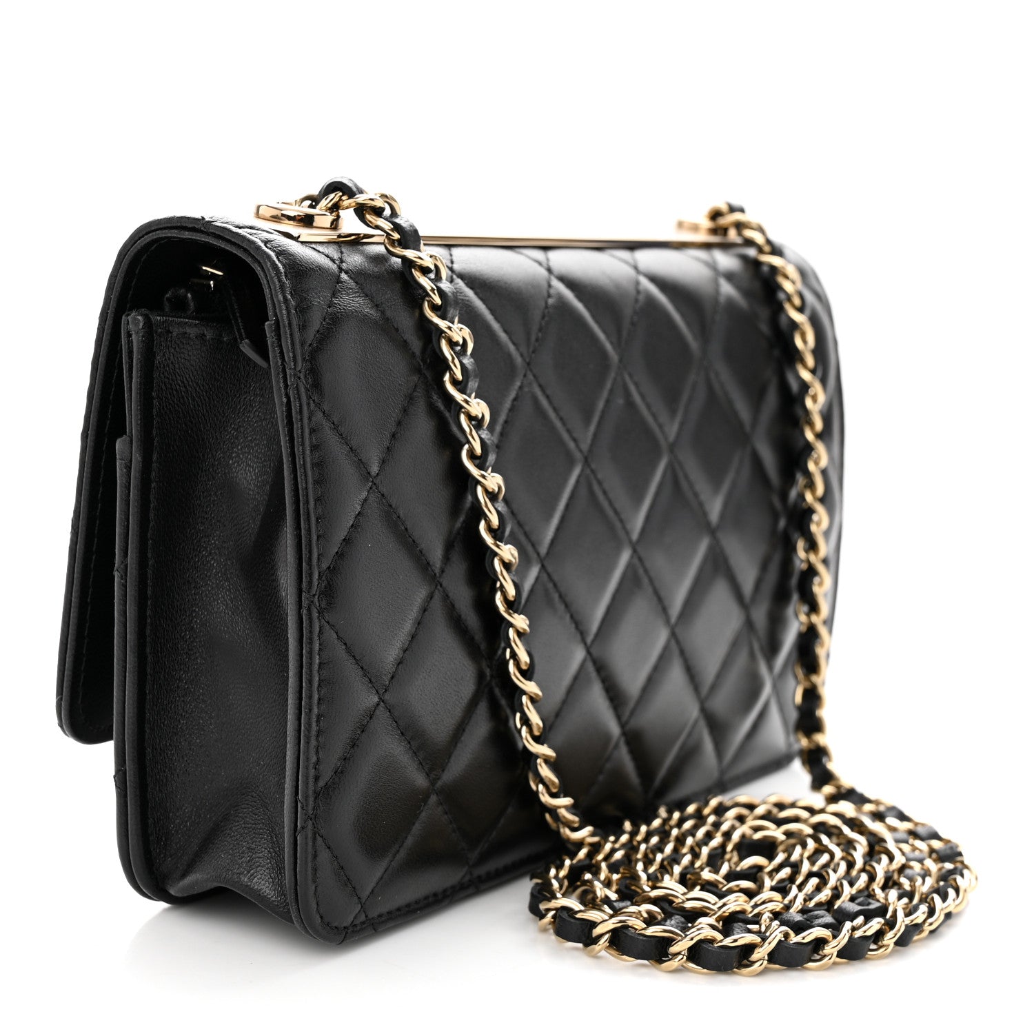 Chanel Lambskin Quilted Trendy CC Wallet On Chain WOC Black 3 of 11