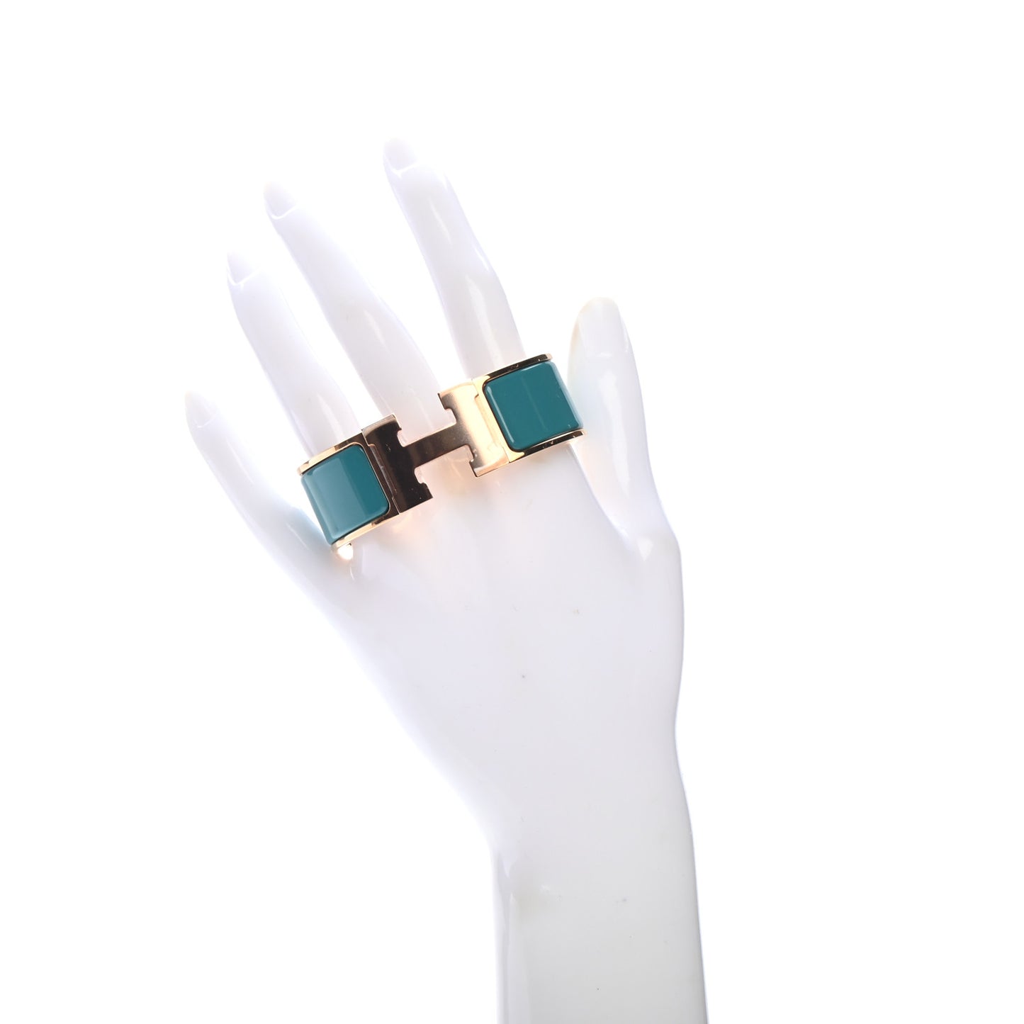 Enamel Wide Clic Clac H Bracelet PM Bleu Canard
